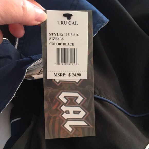 Tru Cal Swim Shorts Trunks Boardshorts Zip Pocket NWT - Picture 10 of 14